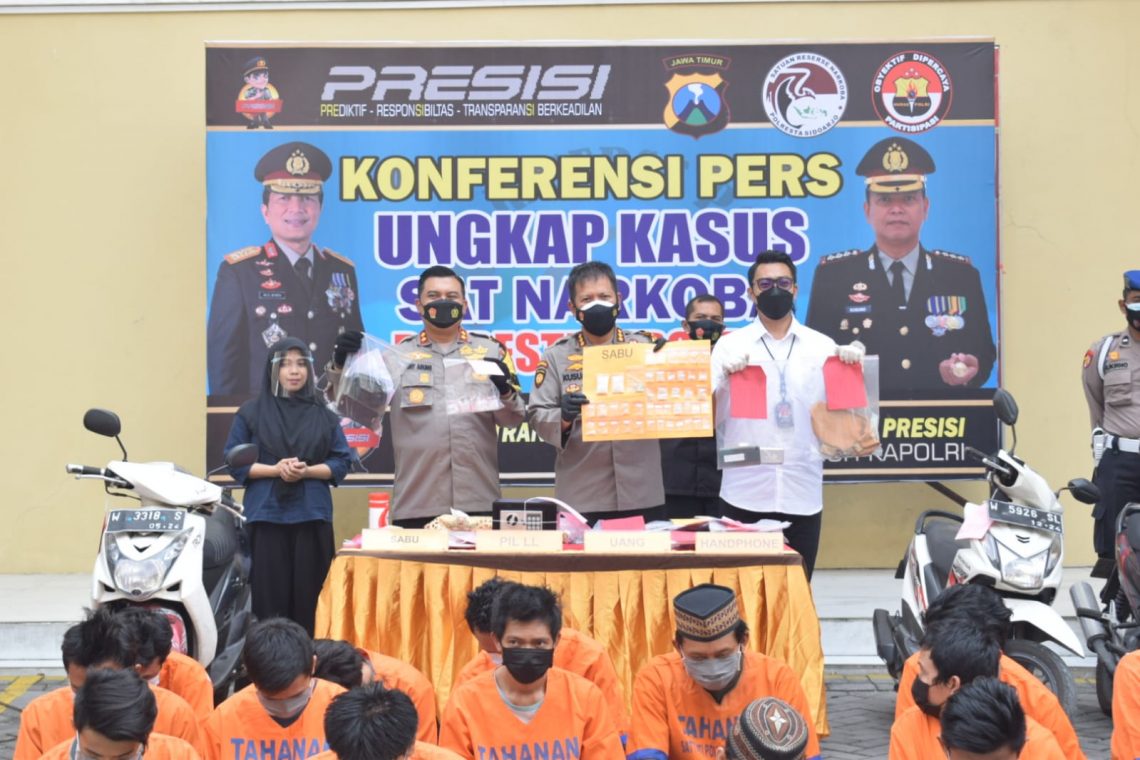 Polresta Sidoarjo Ringkus 36 Tersangka Narkoba