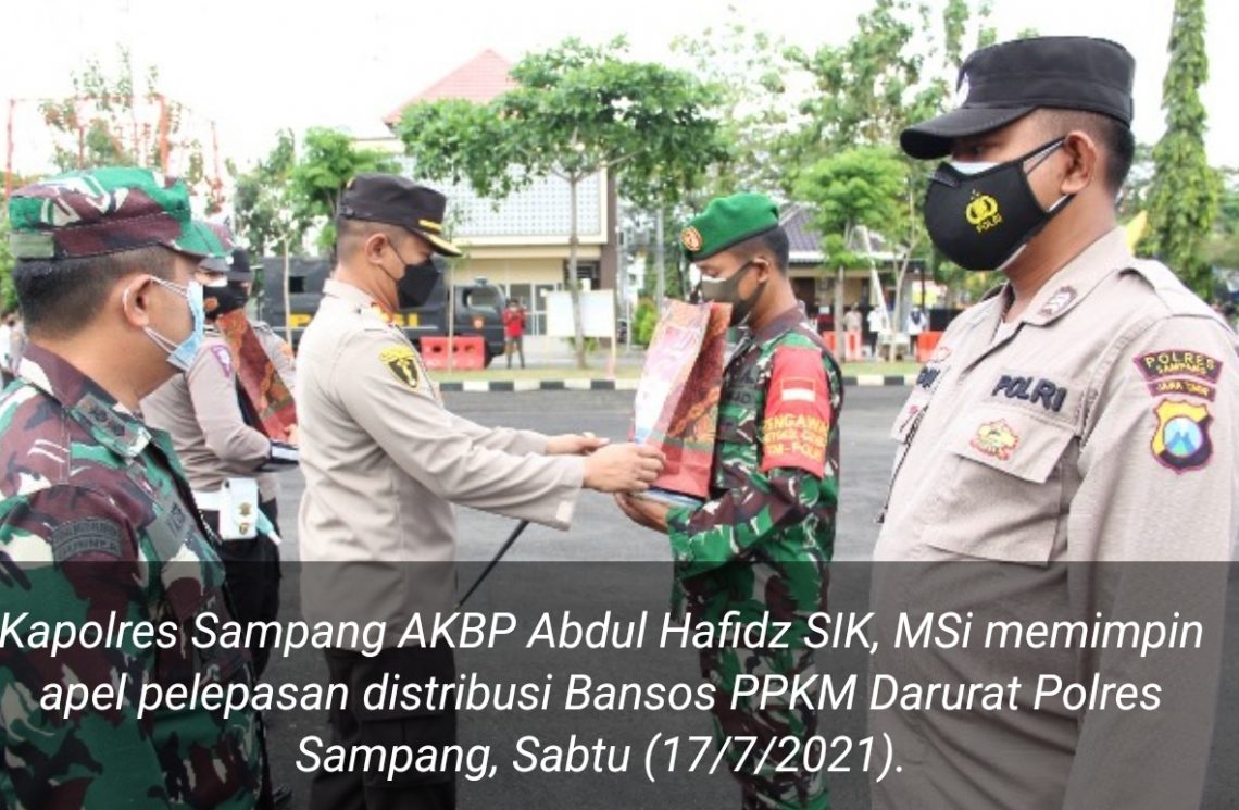 Polres Sampang Mulai Distribusi Bansos PPKM Darurat
