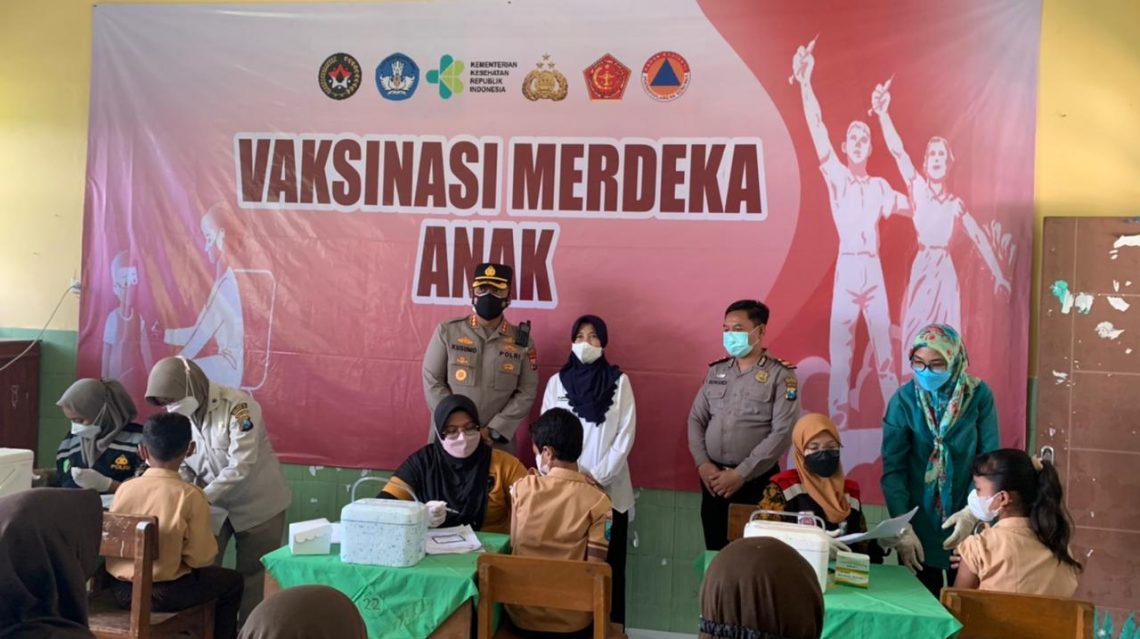 Polresta Sidoarjo Masivkan Vaksinasi Anak