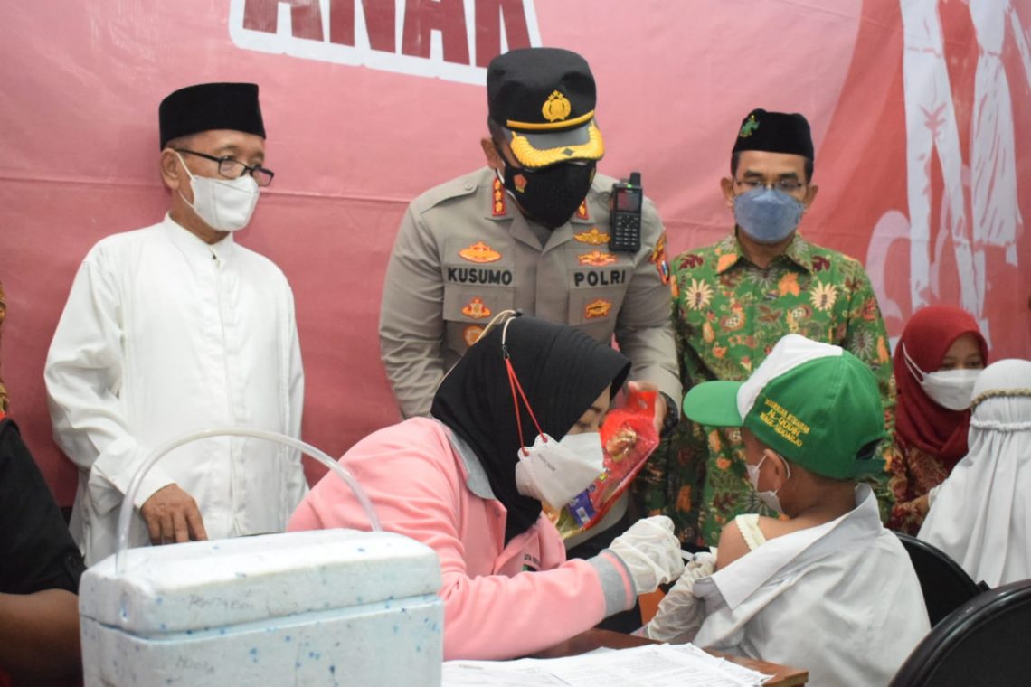 Kapolresta Sidoarjo Tinjau Vaksinasi di Yayasan Allah Qodir