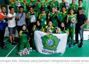 Sidoarjo Sabet Medali Emas Bultang Beregu Putra-putri