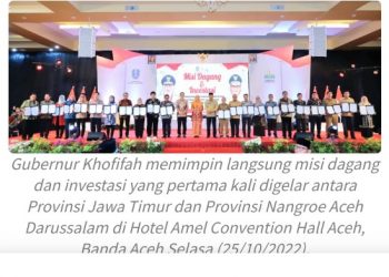 Misi Dagang Gubernur Khofifah ke Aceh, Tingkatkan Neraca Perdagangan Kedua Provinsi