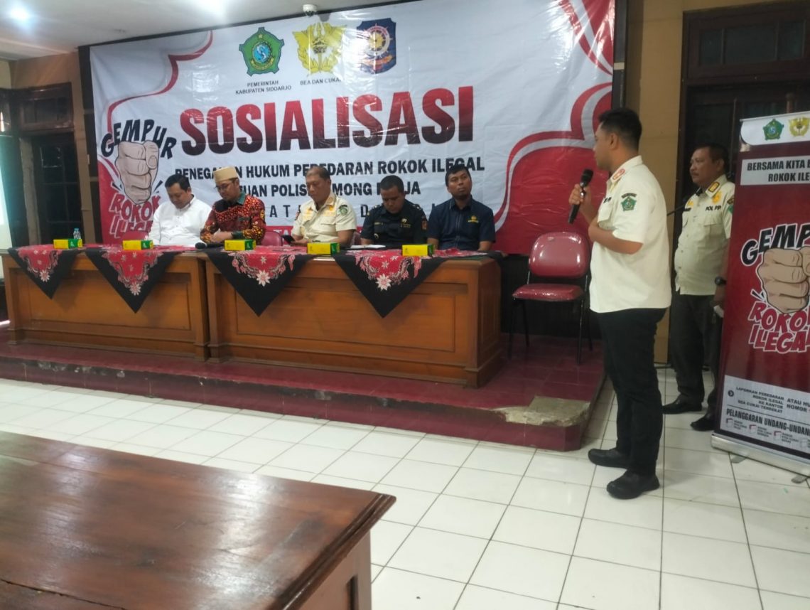 Satpol PP Sidoarjo Mengedukasi Masyarakat Untuk Hindari Cukai Ilegal